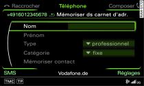 Mémorisation d'un numéro de téléphone dans le carnet d'adresses